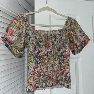 Anthropologie Flower Crop Top